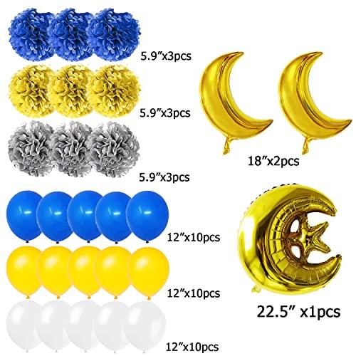 Eid Mubarak Decorations Banner Balloons Party Supplies - Muslim Ramadan Mubarak Kareem Festival Party Decoration Glitter Moon Star Garland - Lasercutwraps Shop