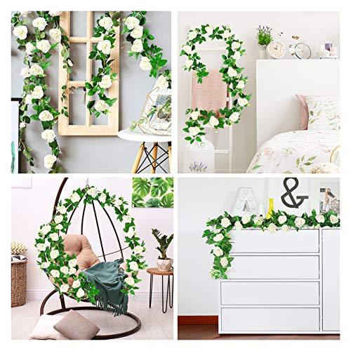 2pcs 15.7ft Flower Garland Fake Flower Rose Vine Wall Hanging for Wedding Arch - Lasercutwraps Shop