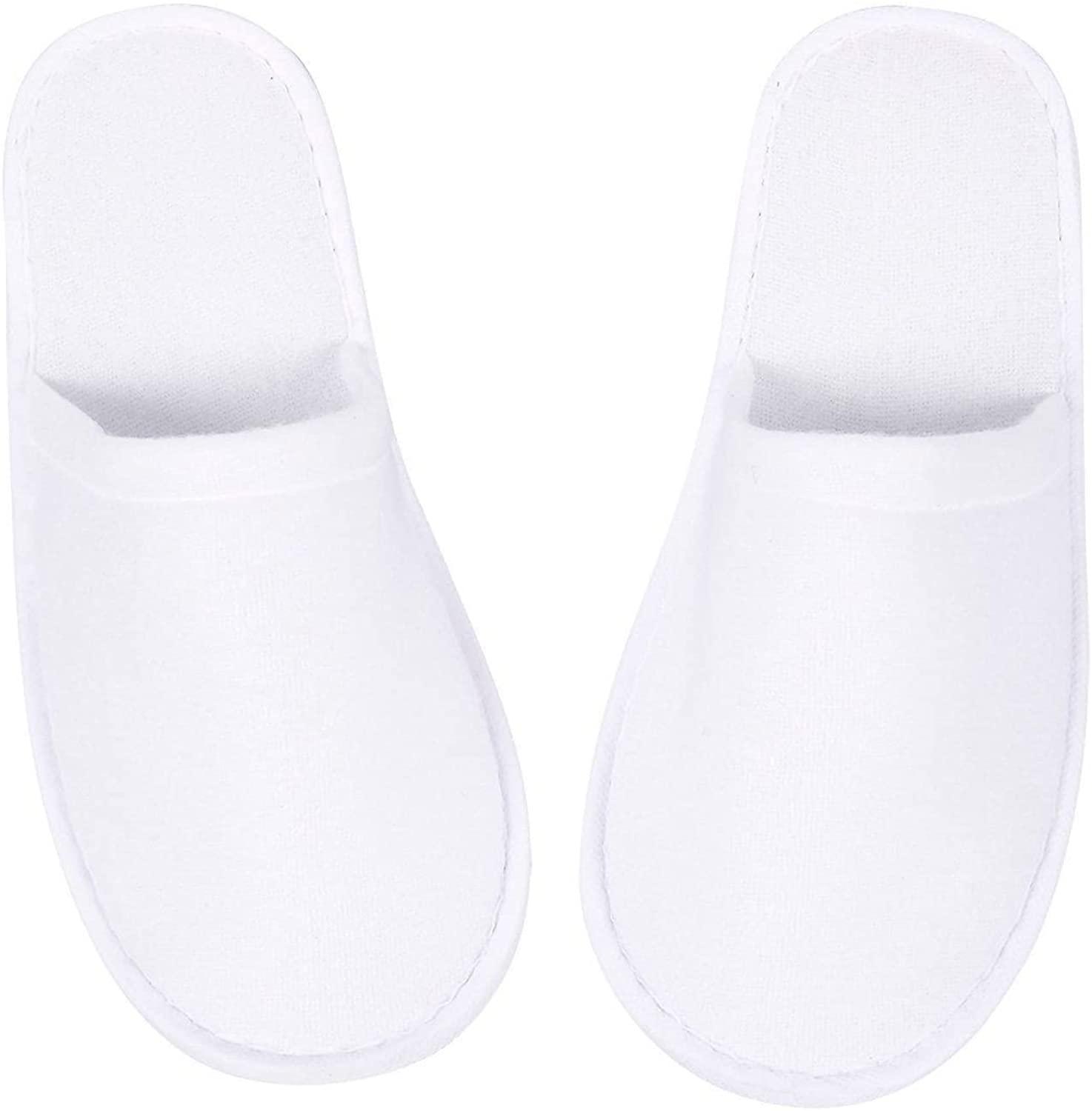 Non-Slip Disposable Slippers, Closed Toe for Hotel Guest and Spa (24 Pairs) - Lasercutwraps Shop