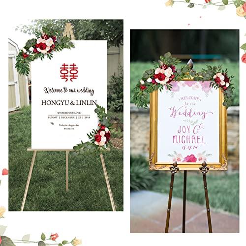 Artificial Wedding Arch Flowers, Eucalyptus Leaves Large Rose&Peony Floral Swags - Lasercutwraps Shop