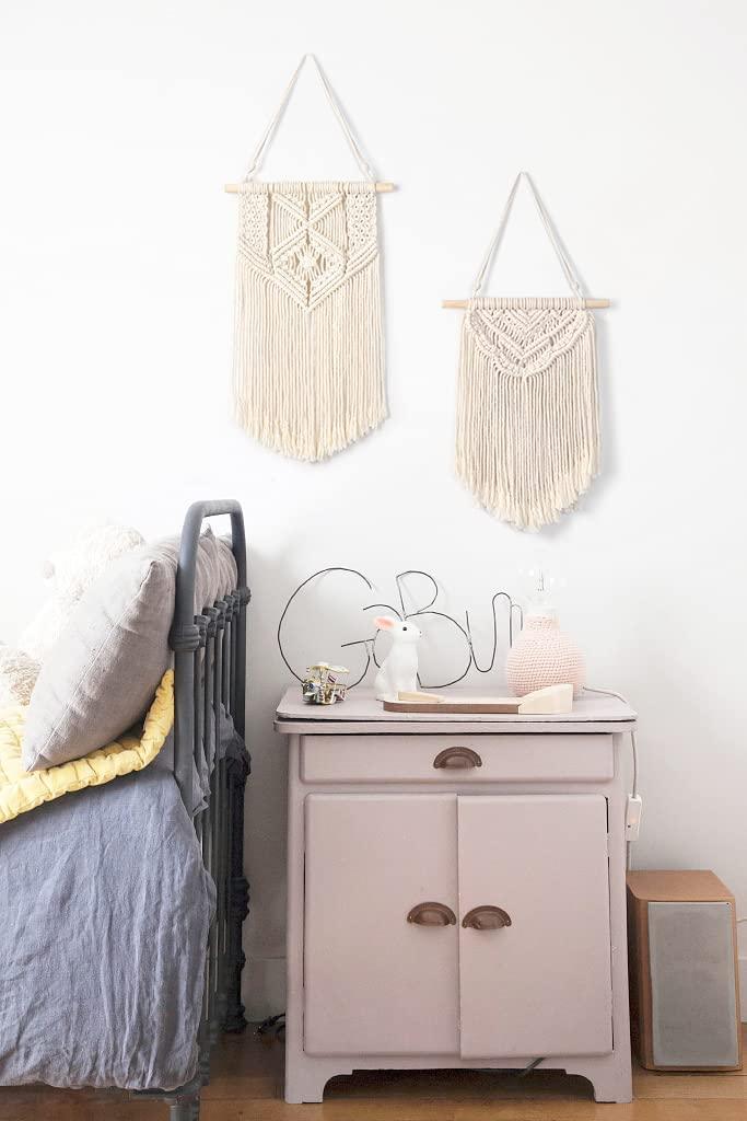 2 Pcs Macrame Wall Hanging Art Woven Boho Wall Decor - Lasercutwraps Shop