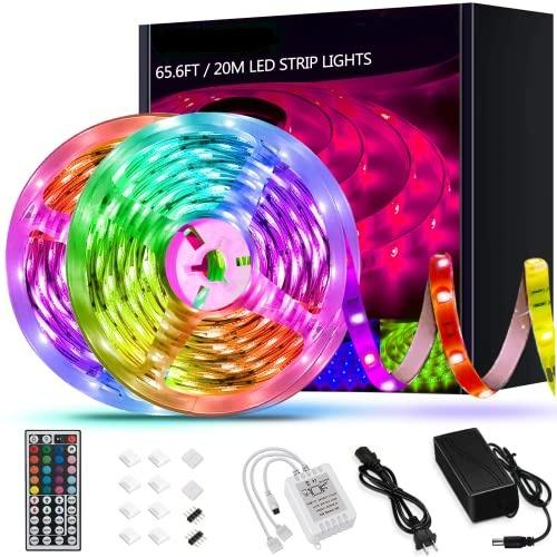 65.6ft Ultra Long RGB 5050 Color Changing LED Light Strips Kit for Christmas Home Decorations - Lasercutwraps Shop