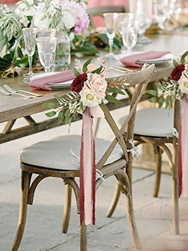 6pcs Wedding Aisle Decorations Church Chair Bench Pew Bows for Wedding Ceremony - Lasercutwraps Shop