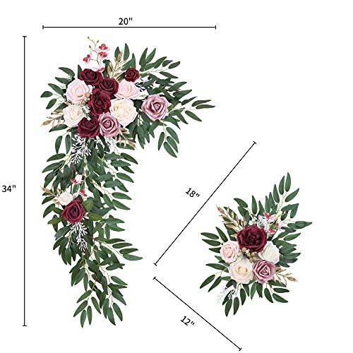 Artificial Wedding Arch Flowers Swag for Wedding Ceremony Sign Floral Decoration - Lasercutwraps Shop