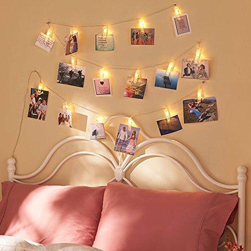 10 ft 20 LED Photo Clips String Lights Battery Operated Fairy String Lights with Clips for Hanging Pictures, Cards, Artwork - Lasercutwraps Shop