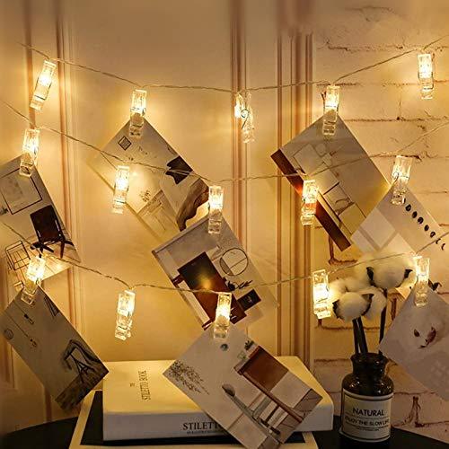 10 ft 20 LED Photo Clips String Lights Battery Operated Fairy String Lights with Clips for Hanging Pictures, Cards, Artwork - Lasercutwraps Shop