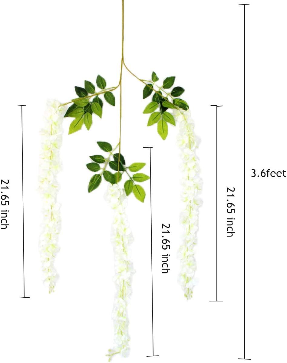Artificial Wisteria Vine Hanging Garland Silk Long Hanging Bush Flowers String Wedding Birthday Home Party Decorations - Lasercutwraps Shop