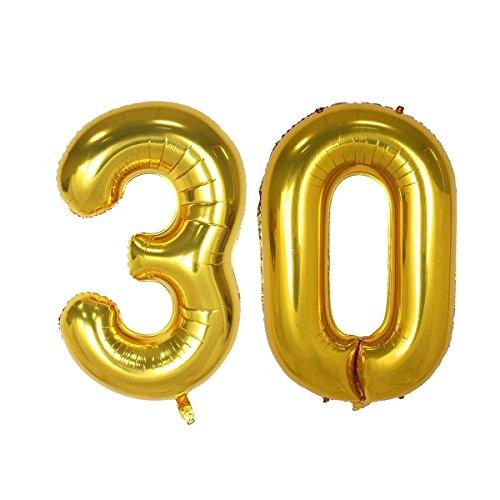 40inch Gold Number 30 Balloon Party Festival Decorations Birthday Party Supplies - Lasercutwraps Shop