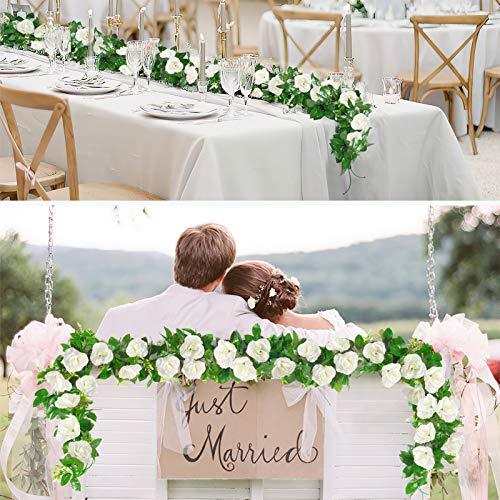 2pcs 15.7ft Flower Garland Fake Flower Rose Vine Wall Hanging for Wedding Arch - Lasercutwraps Shop
