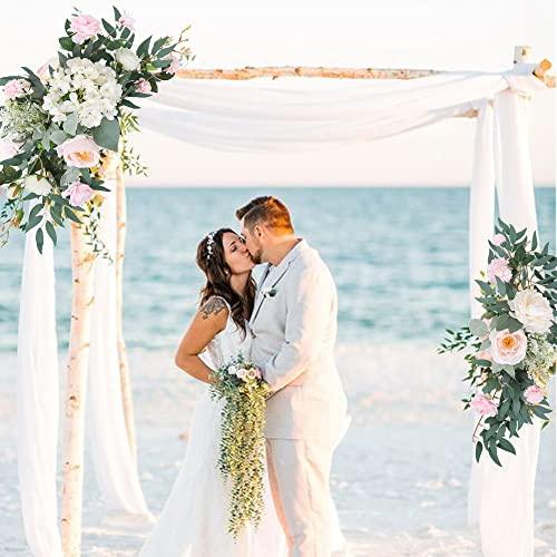 2pcs Wedding Arch Flowers Artificial Flower Swag Pink Floral Swag for Wedding Decor - Lasercutwraps Shop