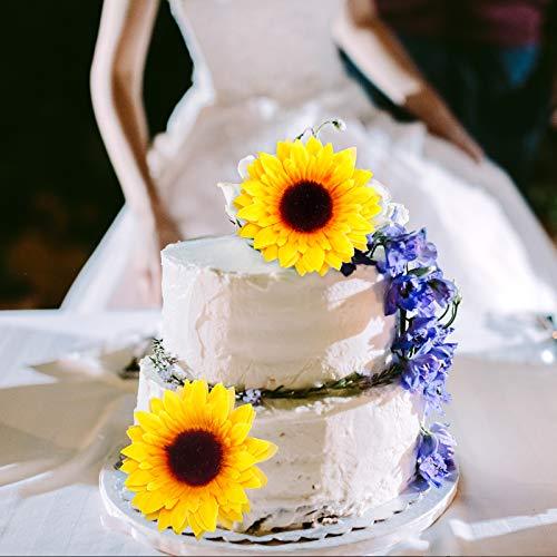 32pcs 3.5" Fake Sunflowers, Artificial Sunflower Heads, Faux Silk Sunflower Decoration for Craft Home Party Wedding Decor - Lasercutwraps Shop