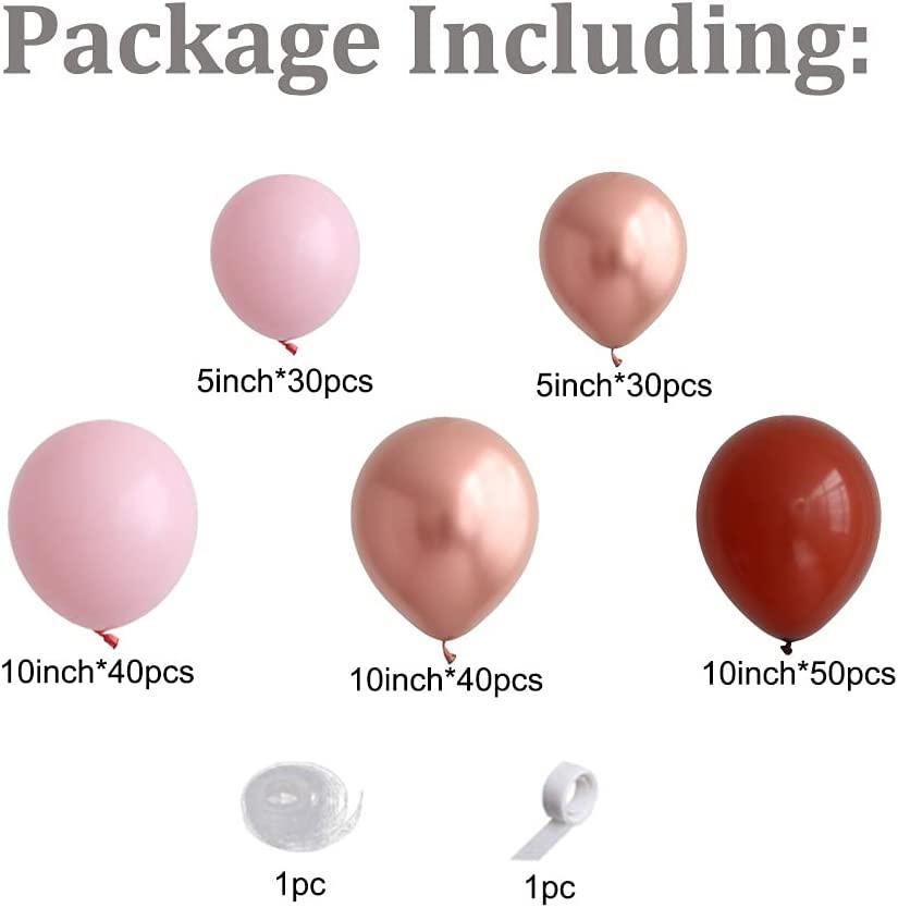 Autumn Balloons Garland Arch Kit 190PCS Rose Gold Chrome and Pink Latex Balloons for Birthday,Anniversary Party - Lasercutwraps Shop