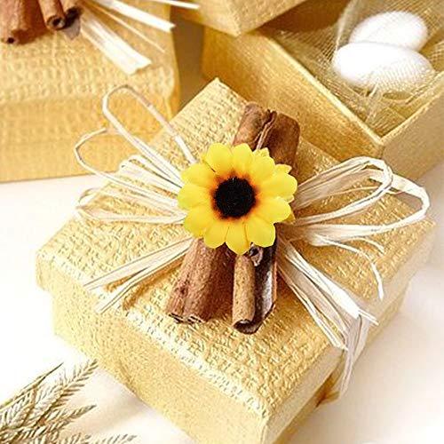 200pcs Artificial Yellow Sunflower Heads 1.8 Inches Silk Fabric Fake Sunflower Heads for Wedding Decoration Bridal Bouquet DIY Handicrafts - Lasercutwraps Shop