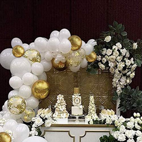 124Pcs White Gold Latex Balloon Arch Garland for Baby Shower Wedding Birthday - Lasercutwraps Shop