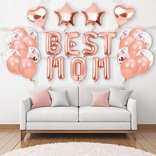 39PCS Rose Gold Mothers Day Balloons Set 16 Inch Letter Balloon Banner for Mothers Day Party Decorations - Lasercutwraps Shop