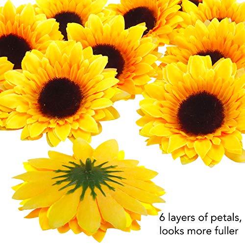 32pcs 3.5" Fake Sunflowers, Artificial Sunflower Heads, Faux Silk Sunflower Decoration for Craft Home Party Wedding Decor - Lasercutwraps Shop