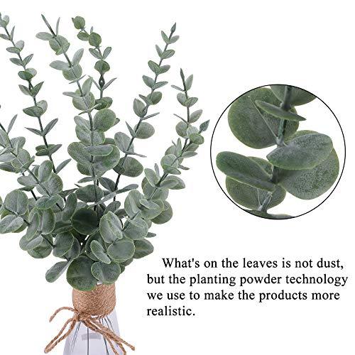 24pcs Artificial Eucalyptus Leaves Stems Real Grey Green Touch Branches for Home Office Centerpiece Wedding Banquet Flower Arrangement Decoration - Lasercutwraps Shop