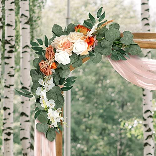 2pcs Artificial Flower Swag Wedding Arch Flowers Kit Floral Swag Garland for Wedding - Lasercutwraps Shop