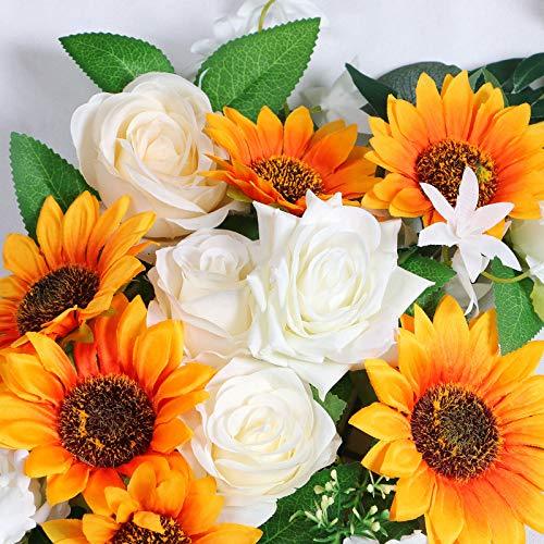 3pcs Sunflower Artificial Wedding Arch Flowers Kit, Wedding Arch Draping Fabric - Lasercutwraps Shop