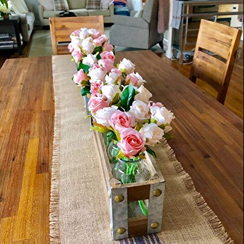 24 Heads Artificial Rose Flowers Bouquet Silk Flowers Rose for Home Bridal Wedding Party Festival Decor (2 Packs Champagne and Pink) - Lasercutwraps Shop