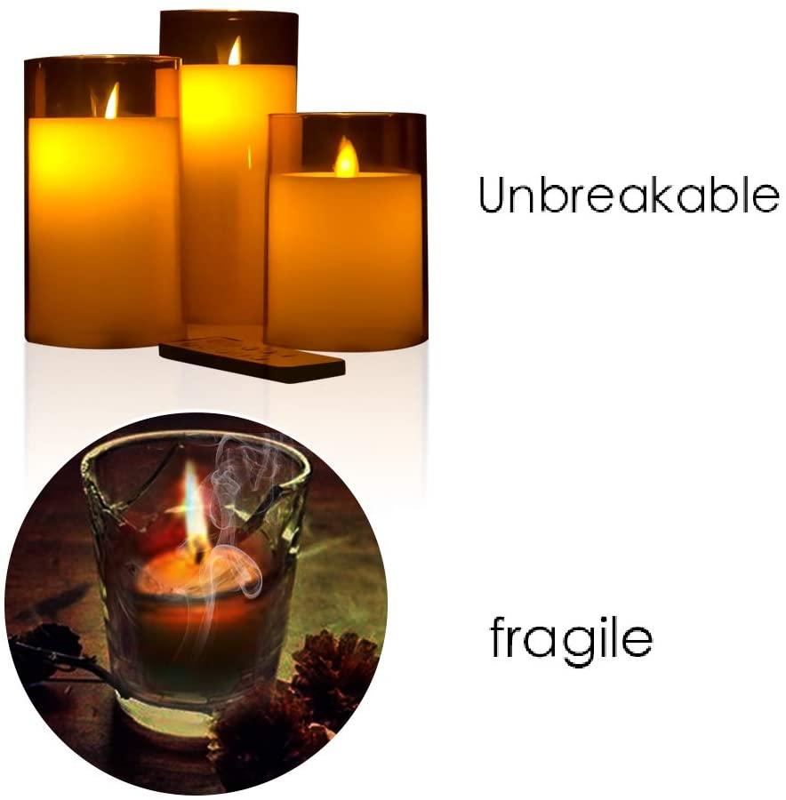 Flickering Flameless Candles Battery Operated Candles Imitation glass Candles with Remote - Lasercutwraps Shop