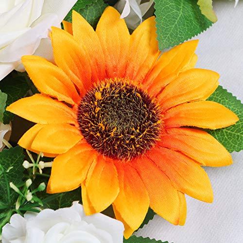 3pcs Sunflower Artificial Wedding Arch Flowers Kit, Wedding Arch Draping Fabric - Lasercutwraps Shop