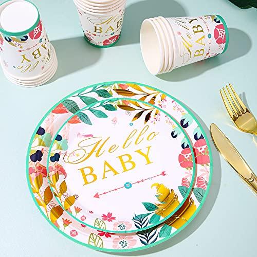 Disposable Tableware Baby Shower Party Set for Boy or Girl for Birthday Party Decorations - Lasercutwraps Shop