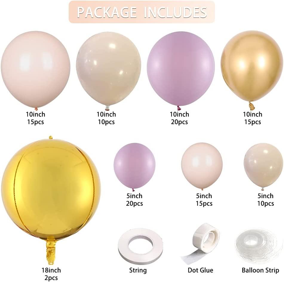 110pcs DIY Pastel Orange Peach Balloon Garland Arch with Macaron Rose Pink Metallic Gold Balloons - Lasercutwraps Shop