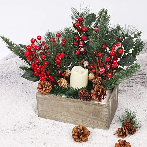 12 Pack Christmas Artificial Berry Twigs for Christmas Tree Decoration - Lasercutwraps Shop
