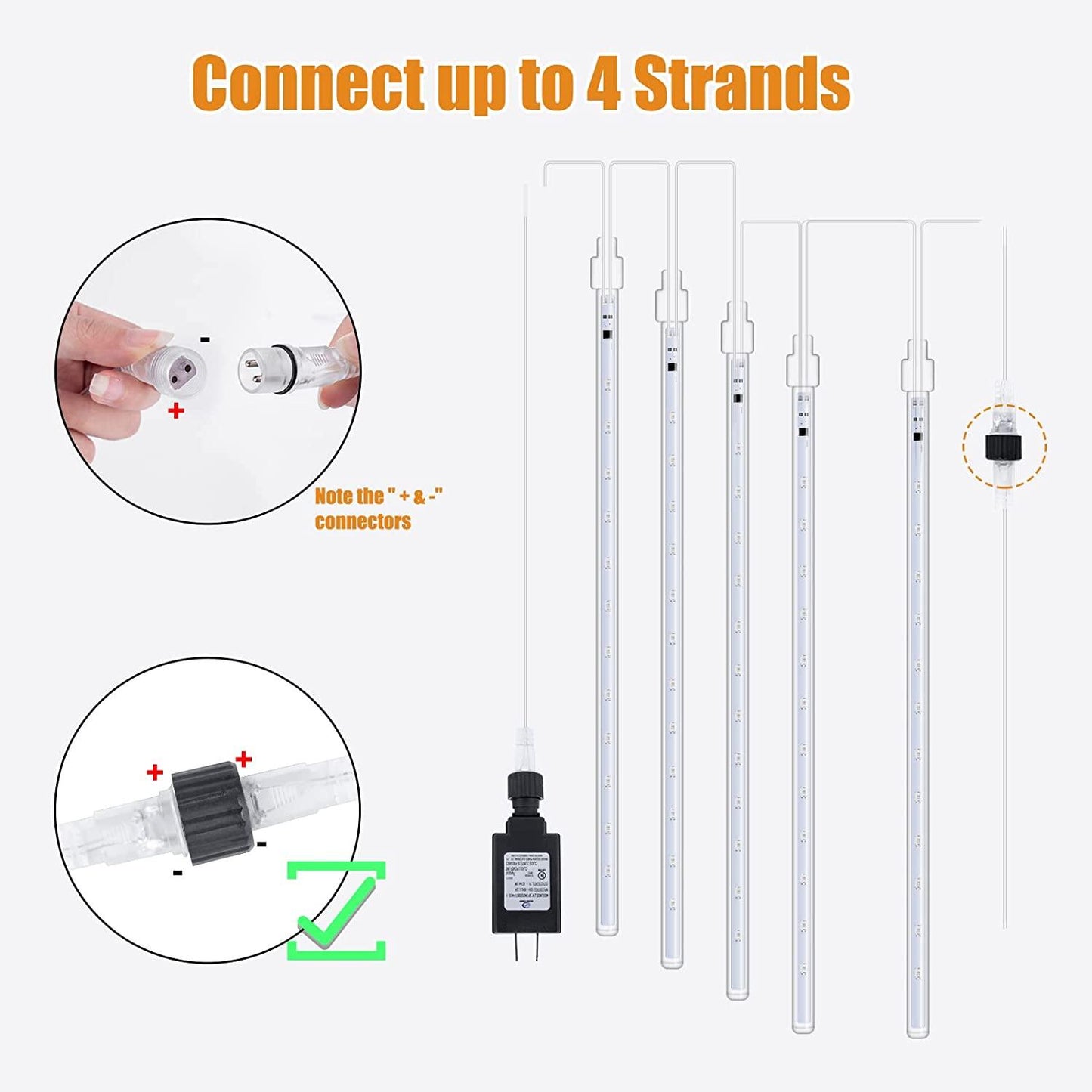 LED Snowfall Lights, Waterproof Meteor Christmas Lights, Hanging Falling Rain Lights - Lasercutwraps Shop