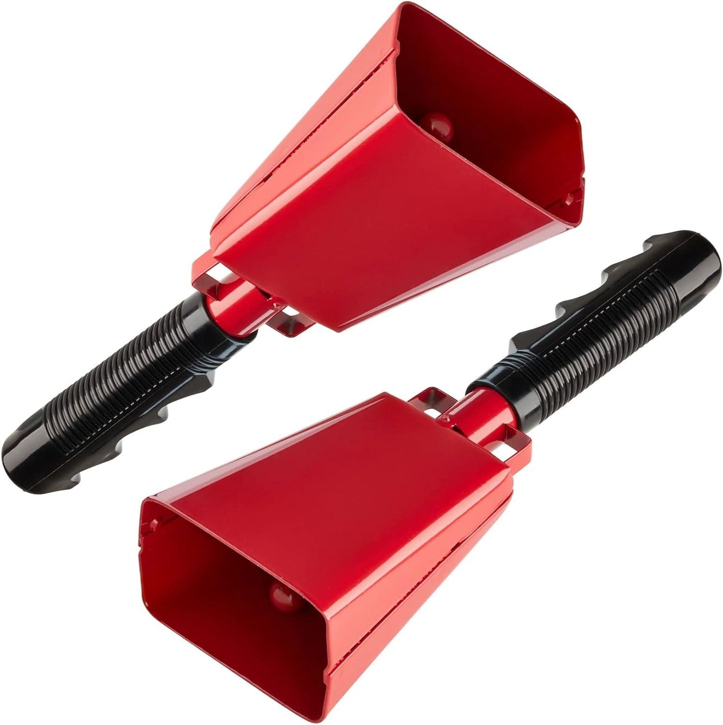 2 Pack Large Red Metal Cowbells for Football Games, 9 Inch Hand Percussion Noise Makers with Handles for Sporting Events, Graduations, Stadiums - Lasercutwraps Shop