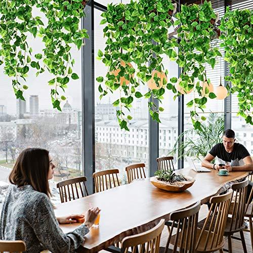 3pcs Artificial Hanging Plants, 3.6ft Fake Hanging Plant, Fake Ivy Vine for Wall House Room Indoor Outdoor Decoration (No Baskets) - Lasercutwraps Shop