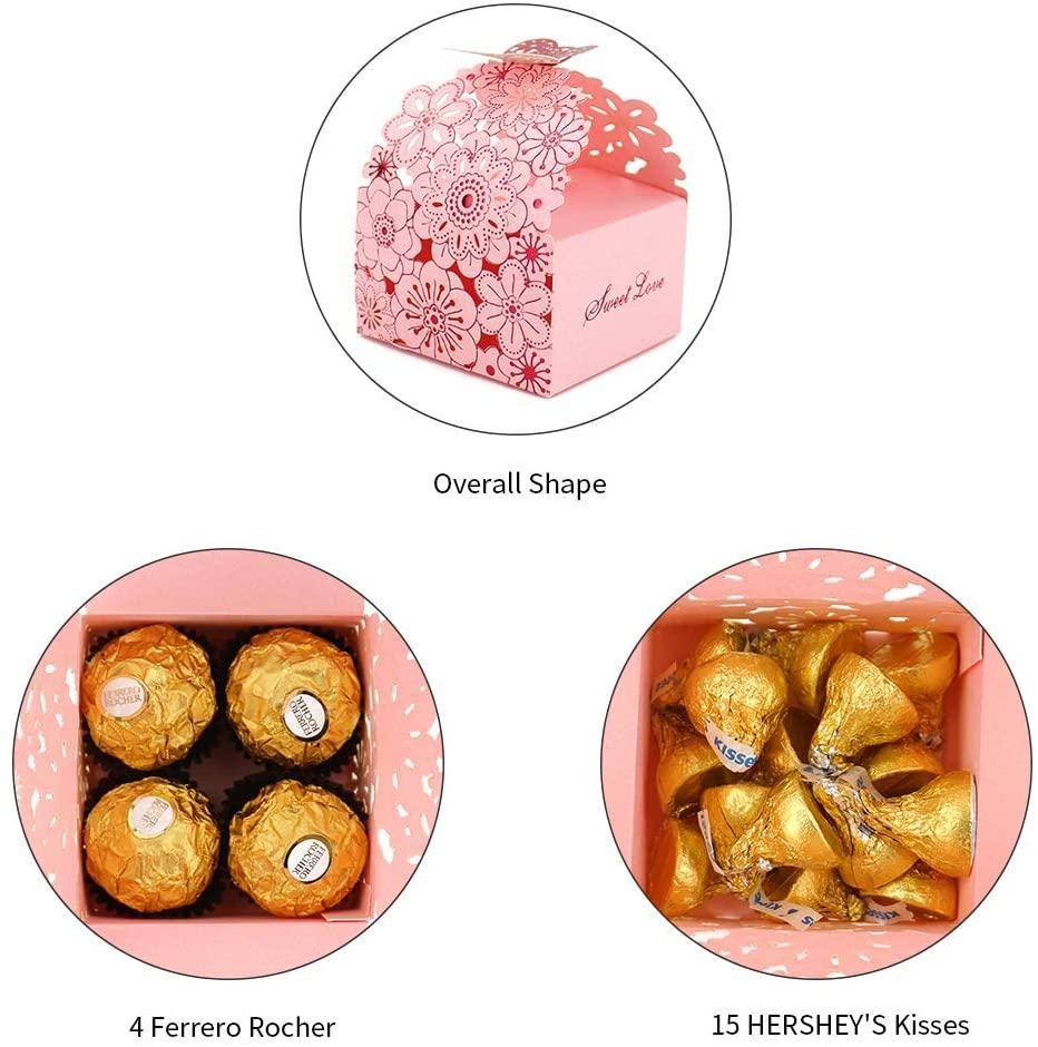 50Pcs/Set Flower Butterfly Hollow Candy Box Cookie Gift Boxes Romantic Wedding Favor Box - Lasercutwraps Shop