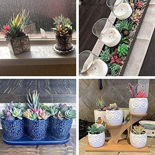 20pcs Artificial Flocked Succulent Mini Premium Fake Succulents Plants for DIY Crafting Home Floral Garden Arrangement Office Decor (Unpotted) - Lasercutwraps Shop