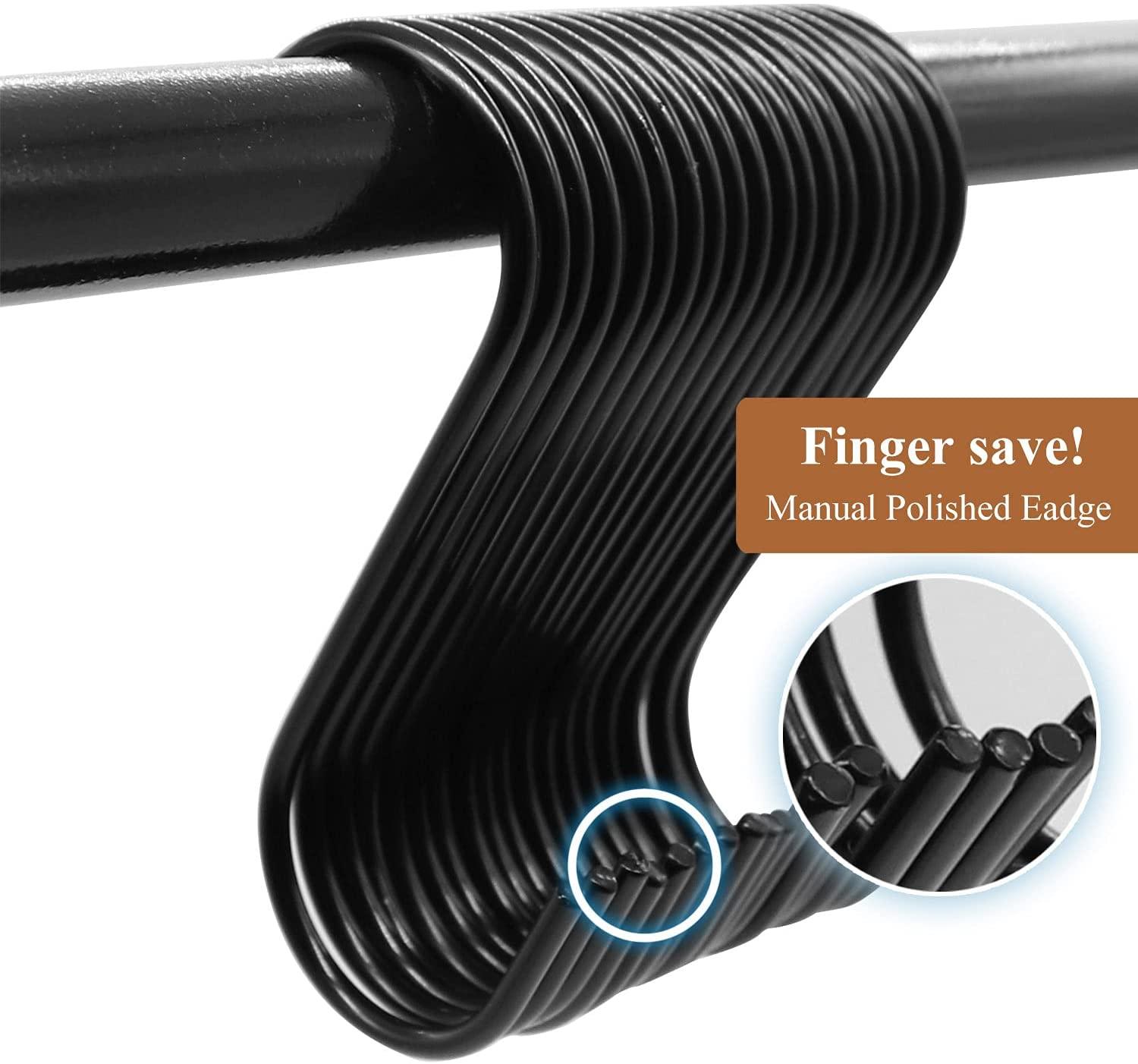 30 Pack S Hooks Black Steel S Shaped Hooks for Hanging Pans Pots Plants Bags Towels Heavy Duty Kitchen Hooks Hanger, Large 3.7 inch - Lasercutwraps Shop
