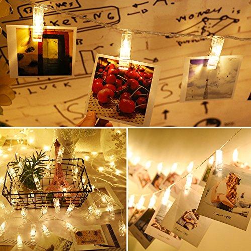 10 ft 20 LED Photo Clips String Lights Battery Operated Fairy String Lights with Clips for Hanging Pictures, Cards, Artwork - Lasercutwraps Shop