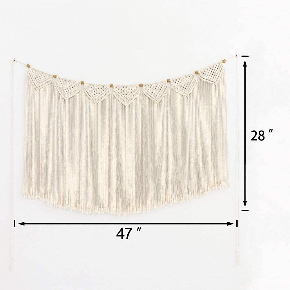 Large Macrame Wall Hanging Boho Tapestry Curtain Fringe Woven Bohemian Above Bed Wall Decor - Lasercutwraps Shop