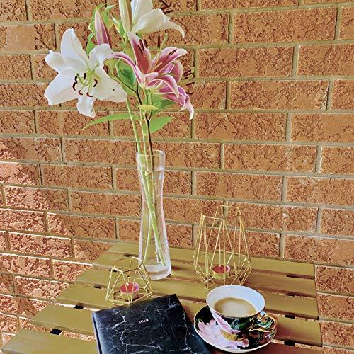 Set of 2 Gold Geometric Terrarium Tealight Candle Holders for Wedding Table Decorations and Wedding Centerpieces - Lasercutwraps Shop