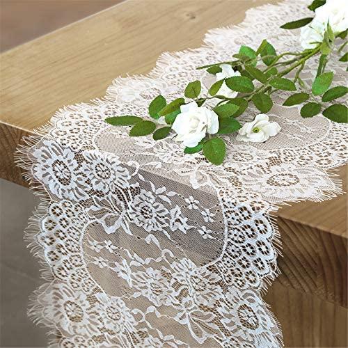 Lace Tablecloth White Wedding Tablecloths 60x120 Inch Vintage Rustic Farmhouse Table Fabric for Romantic Wedding Table Decorations - Lasercutwraps Shop