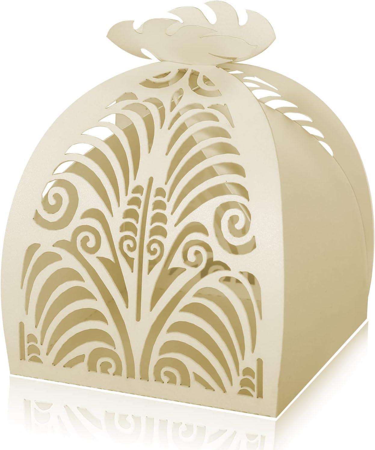 50PCS Laser Cut Rose Candy Boxes, Favor Boxes Gift Boxes for Bridal Shower Anniverary Birthday Party Wedding Favor - Lasercutwraps Shop