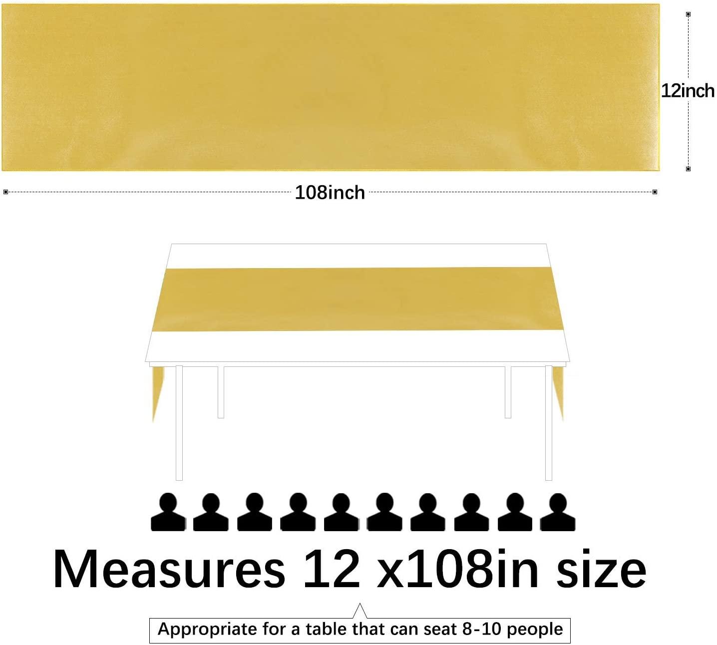 Gold Table Runners Set of 5 Satin Silky Spring Table Runner 12 x 108 inch for Wedding Party Table Decorations - Lasercutwraps Shop