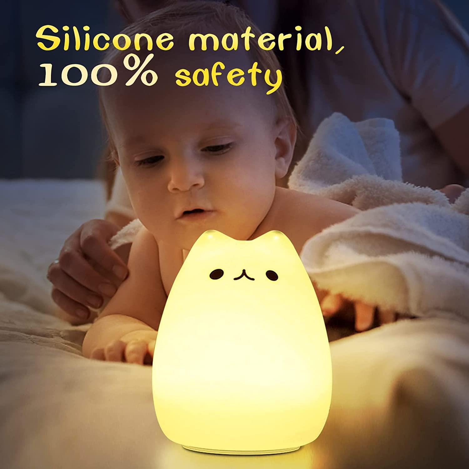 Cute Night Light, Cat Lamp USB Rechargeable Silicone Gifts - Lasercutwraps Shop