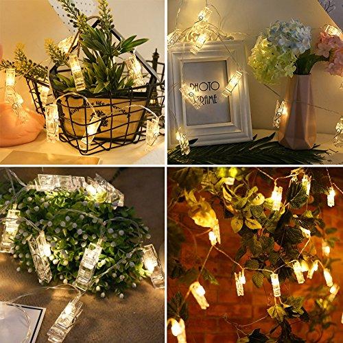 10 ft 20 LED Photo Clips String Lights Battery Operated Fairy String Lights with Clips for Hanging Pictures, Cards, Artwork - Lasercutwraps Shop