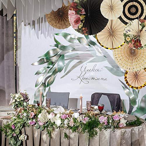 Set of 8 Party Hanging Paper Fans Decoration Set for Wedding Birthday Party Mother's Day - Lasercutwraps Shop