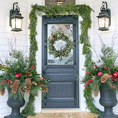 Artificial Eucalyptus Wreath for Front Door 20inch Spring Summer Large Green Leaf Wreath for Festival Celebration Wall Window Faux Eucalyptus Porch Farmhouse Patio Garden Decor - Lasercutwraps Shop