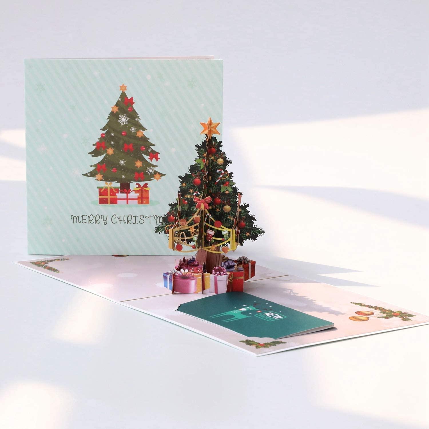 Pop Up Christmas Cards, 3D Pop up Birthday Card,Holiday Greeting Card for Kids Baby with Envelope - Lasercutwraps Shop