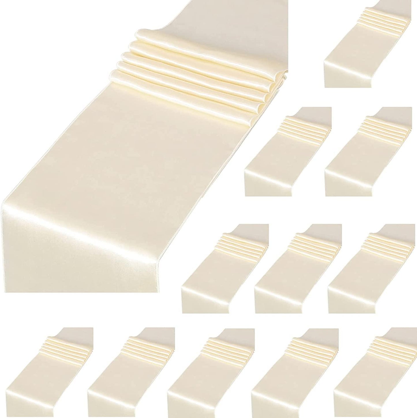 Gold Table Runners Set of 5 Satin Silky Spring Table Runner 12 x 108 inch for Wedding Party Table Decorations - Lasercutwraps Shop