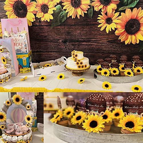 32pcs 3.5" Fake Sunflowers, Artificial Sunflower Heads, Faux Silk Sunflower Decoration for Craft Home Party Wedding Decor - Lasercutwraps Shop