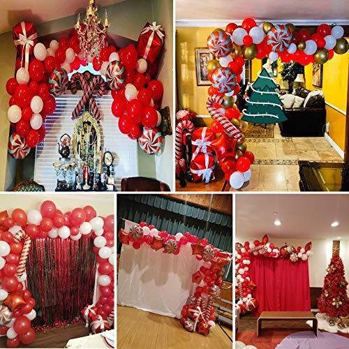 Christmas Balloon Garland Arch kit 144 Pieces with Christmas Red White Candy Balloons Christmas Party Decorations - Lasercutwraps Shop
