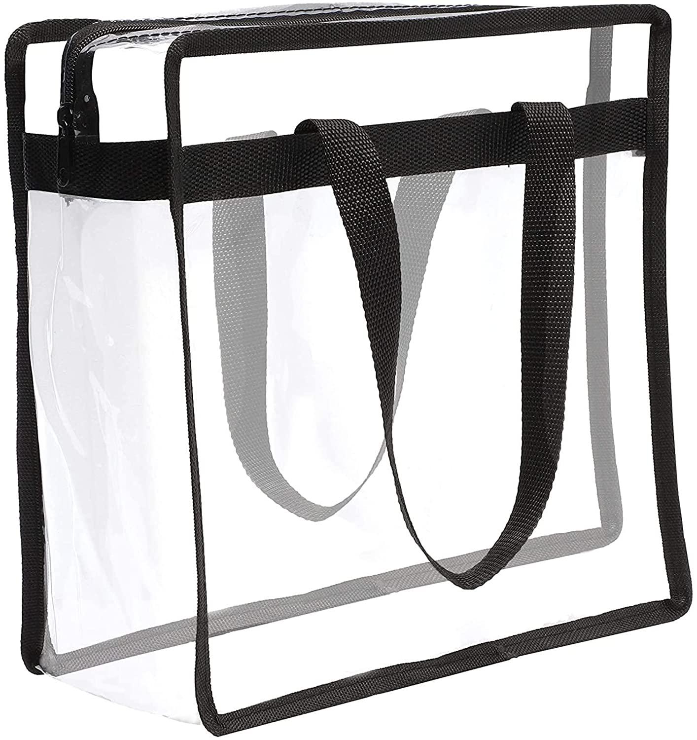 Stadium Approved Clear Plastic Tote Bags with Handles (12x12x6 In, 2 Pack) - Lasercutwraps Shop